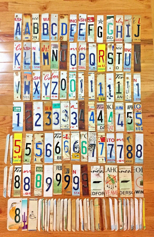 Lot of 100 Craft Grade License Plate Letters and Numbers for Crafts/Art Projects - Image 4 of 4