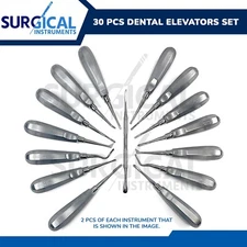 30 Pcs Dental Elevators Extracting Extraction Surgical Instruments German Grade