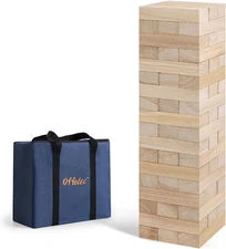 Giant Tumbling Tower Game with Carry Bag - 54 Jumbo Wooden Stacking Blocks... 