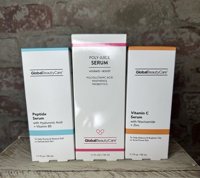 NEW Viral Global Beauty Care Serum Trio - Poly-Juice, Peptide, Vit C