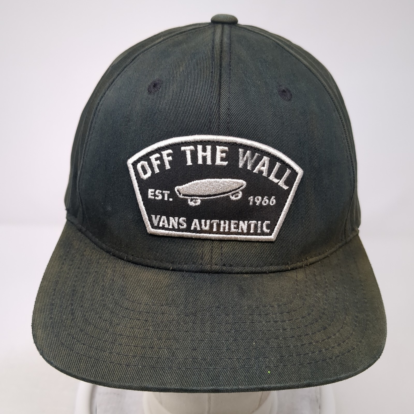 Off The Wall Vans Authentic Snapback Hat Black On… - image 2