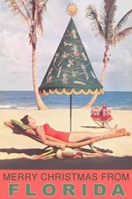Wall Art Print Merry Christmas from Florida, 18L" x 12W" Print Only Unframed