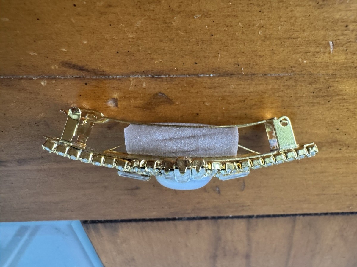 Vintage Christian Dior silver-tone barrette clip Vintage Christian Dior Hair Clip Barrette Gold Baguette  main image 2