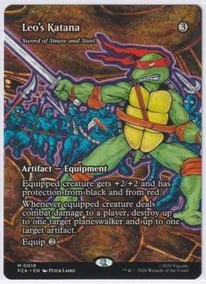 MTG Teenage Mutant Ninja Turtles Leo's Katana Borderless Source MYTHIC FOIL NM