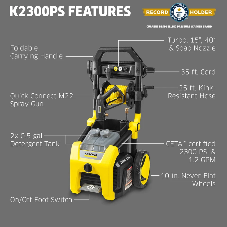 Kärcher K2300PS 2300 PSI 2.07 max. GPM Pressure Washer, CETA Certified - Image 2 of 4