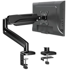 "Adjustable Monitor Arm for 32-Inch Screens, VESA Compatible, Clamp/Grommet