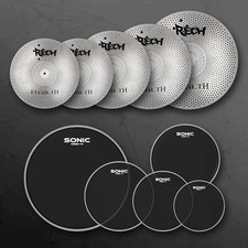 LOW VOLUME CYMBALS RECH STEALTH CYMBAL SET PACK  SONIC MESH DRUM HEADS 1 PLY
