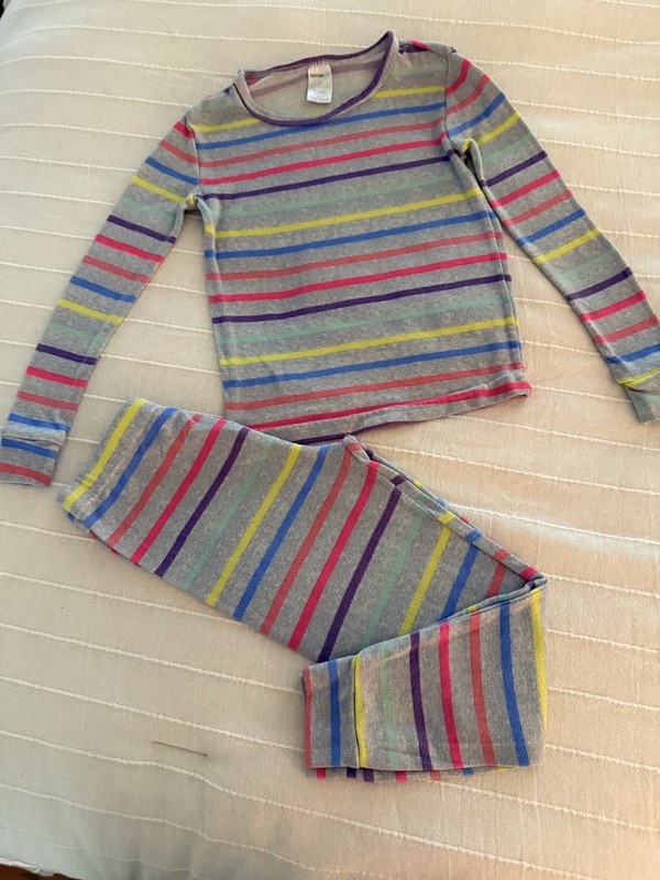 Girls Size 6 KENSIE GIRL Multicolor Striped Long Sleeve Snug Fit Pajama Set