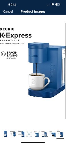 Keurig K-Express Essentials, Single Serve K-Cup Pod Coffee Maker | Pacific Blue - Picture 7 of 8