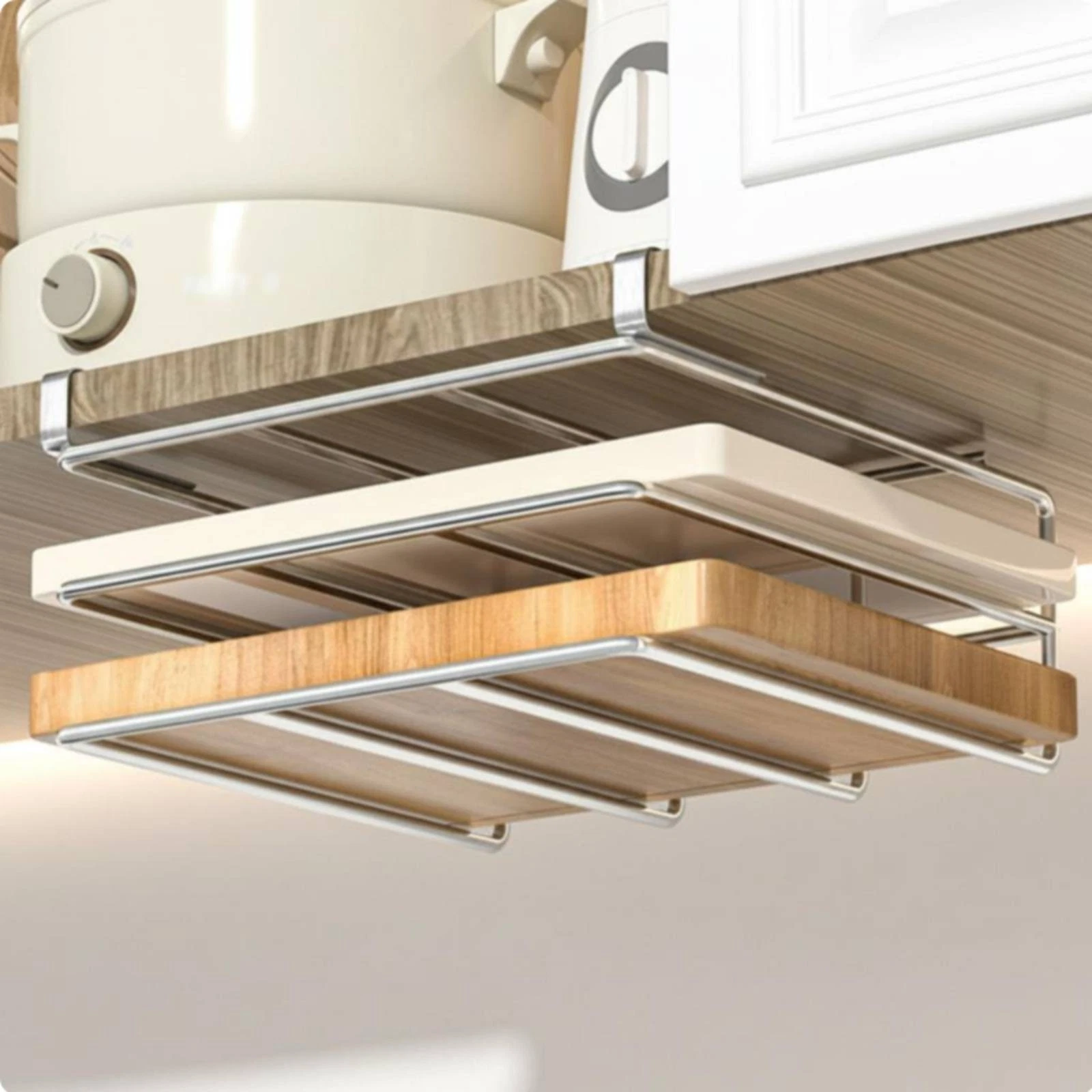 Under Cabinet Storage Rack Multifunctional Hook-on-Shelf Organizer for Closet
