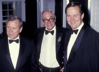Howard Baker Malcolm Forbes Tom Kean at Forbes Magazine Party on M- Old Photo