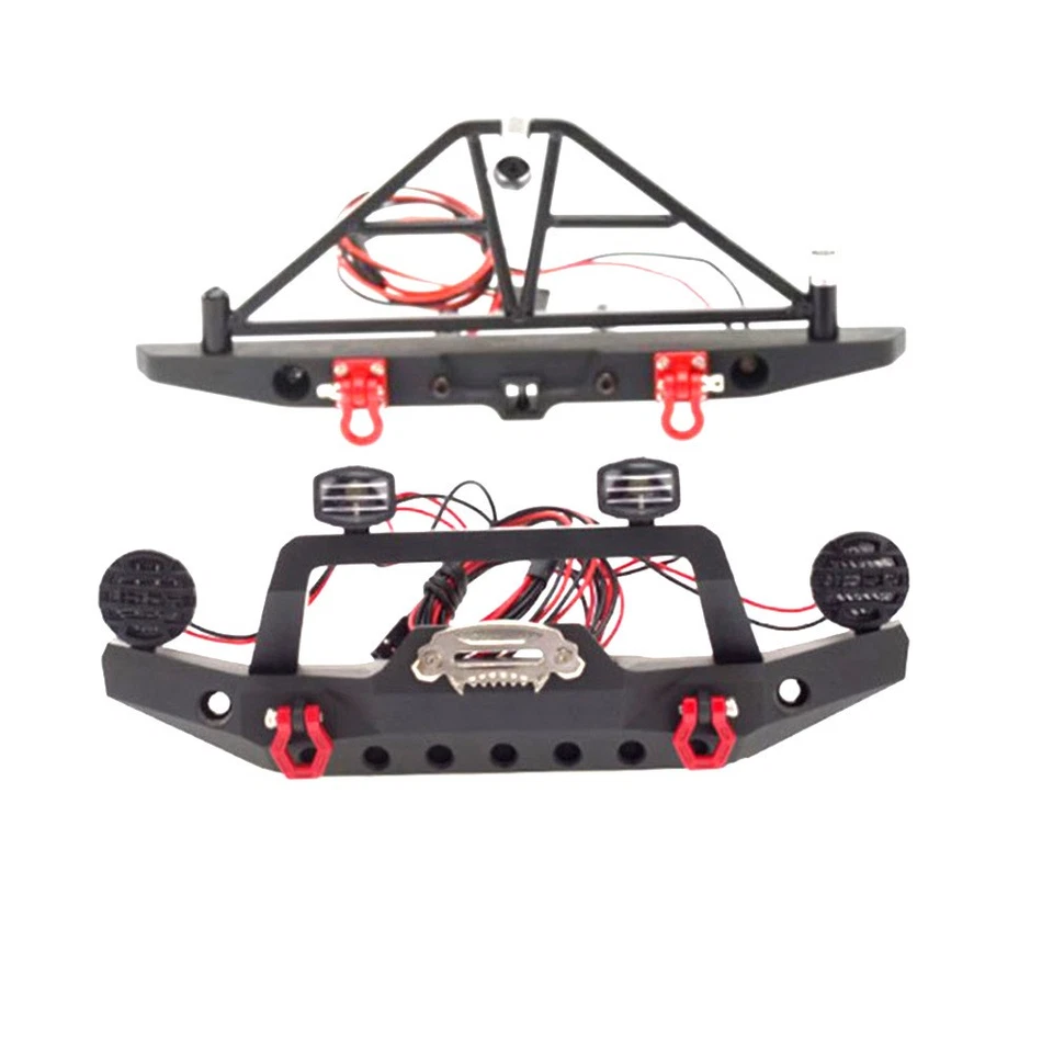 1/10 Black Aluminum Front Rear Bumper For Axial TRX4 SCX10 III AX103007 RC Car - Image 2 of 4