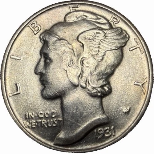 1931 Mercury Dime 10¢ AU Condition  - SA6