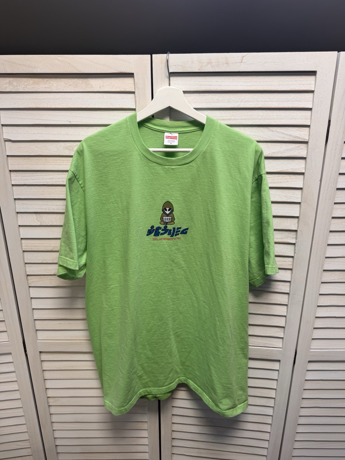 Men’s Casual Y2K Shirt Supreme Alien Tee Lime thumbnail 5