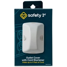 Safety 1st Outlet Cover with Cord 1 Count (Pack of 1), White / Cream 