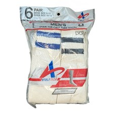 Vtg Mens Athletech Kmart Over The Calf Red Black Blue Tube Socks 10-13 USA 6 Pr