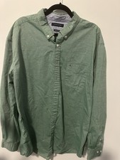 Tommy Hilfiger Button Down Shirt Men's Size XL Classic Fit Long Sleeve Green