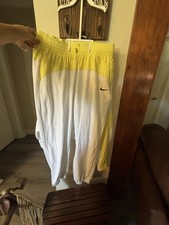 Nike Women's Colorblock Jogger Pants Yellow White Elastic Waist Size L