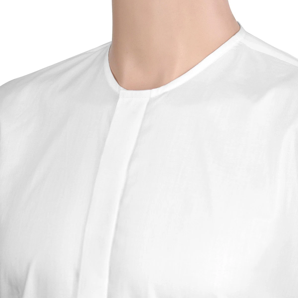 mens white dress shirt no collar The White Sanders Non Iron Fine Twill Custom Shirt