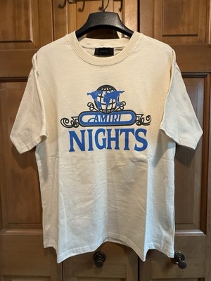 Amiri Nights Oversized Tee, Ivory, Size M, New With Tags, Authentic, Made in USA