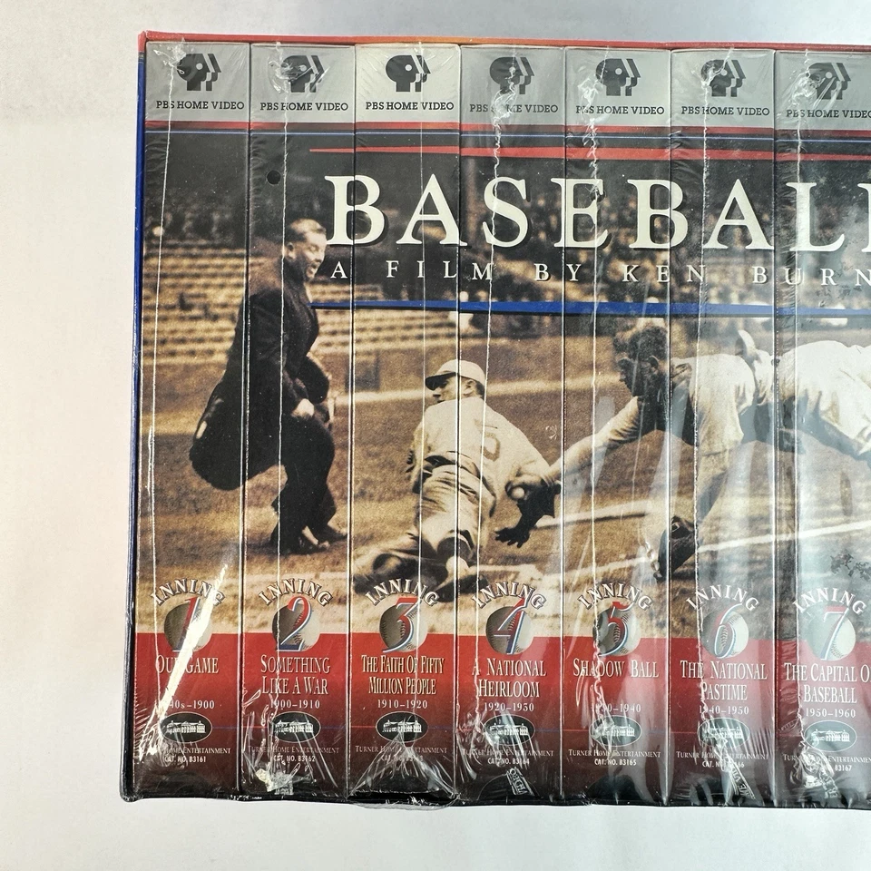NEW Baseball A Film by Ken Burns Nine Inning Boxed Set VHS 1994-9 Tape Sealed Foto 2 de 4