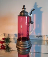 Rare Antique Amethyst Glass Neo Klassic 1/2 L Beer Stein