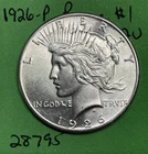 1926-P Peace Silver Dollar $1 AU About Uncirculated US coin