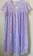 New MSRP 72 Miss Elaine Silky Knit Purple Paisley Cap Sleeve Short Nightgown 1X