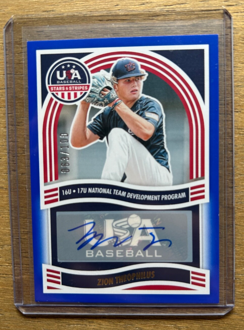 2024 Panini Stars and Stripes Zion Theophilus 16u/17u National Team Autograph RC /100 #NTS-ZT