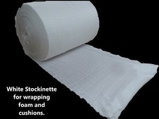 STOCKINETTE Cushion Foam Wrapping Upholstery Netting Fabric in WHITE