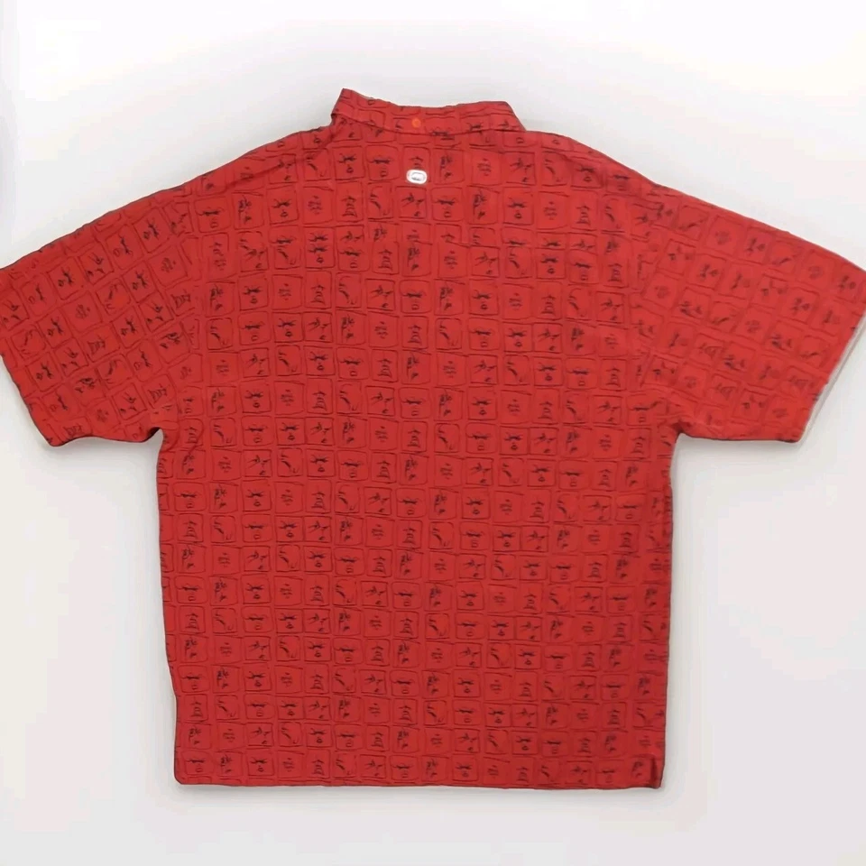 Vintage Shirt Marc Ecko Unltd XXL AOP Faces Button Up Hip Hop Y2K Red 2X - Image 3 of 4