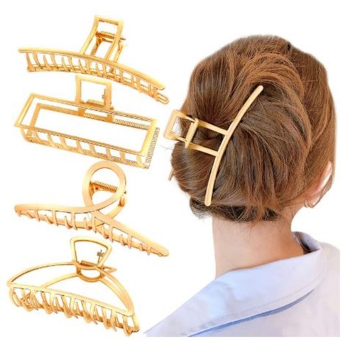 AIBEE 4pcs Large Metal Hair Claw Clips Nonslip Gold eBay