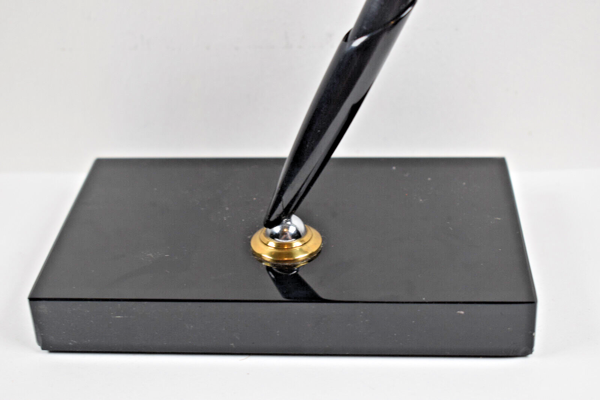 Vintage Parker 51 Fountain Pen Desk Set with Black Onyx Base | eBay