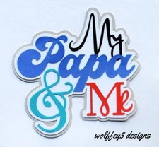 CRAFTECAFE PAPA  kid TITLE premade paper piecing scrapbook diecut piece PAGE 3D