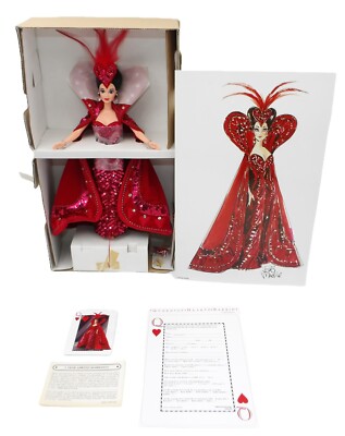 Queen Of Hearts Barbie Doll w/Stand Bob Mackie 7th Series