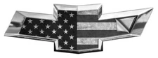 2x BW American Flag Universal Chevy Silverado Vinyl Decal Emblem Overlay Sticker