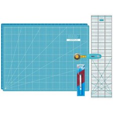 Zestaw mat tnących Semplix A2 turkusowy/benzyna/ linijka/ przecinarka rolkowa/Aqua-Trickmar