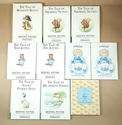 Lot 10 Books Peter Rabbit Beatrix Potter Tom Kitten Nutkin BP Promo TY Angeline