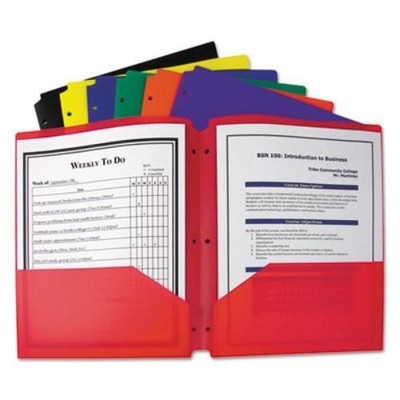 C-line Products Two-pocket Heavyweight Poly Portfolio Folder With Three-hole