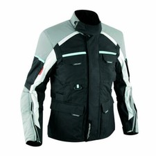 Giacca Tessuto Moto Impermeabile Imbottitura Termica Sfoderabile Touring Grigio