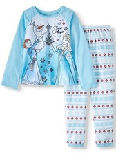 Frozen Anna, Elsa and Olaf Snow Magic Christmas Fleece Pajama Set Size 6/6x