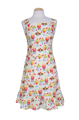 Bernie Dexter Fellini Dress in Sundae Best Print Soda Shoppe Ruffled Hem retro 
