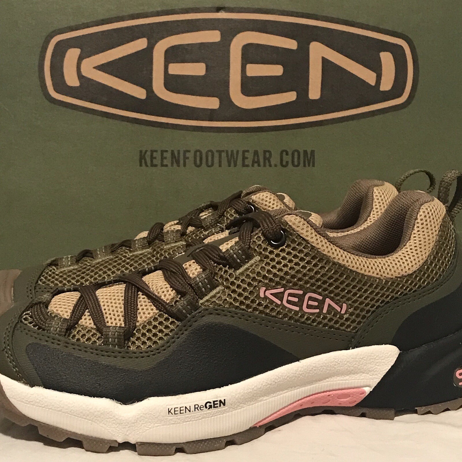 NEW KEEN Sneaker da trekking donna taglia 7 M Wasatch Crest Vent 1025918 oliva rosa