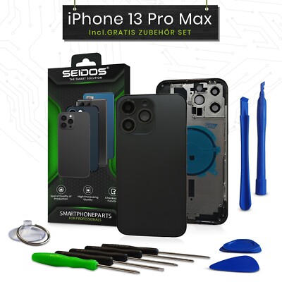 Backcover für iPhone 13 Pro Max Schwarz Gehäuse Rückseite Frame Housing NEU