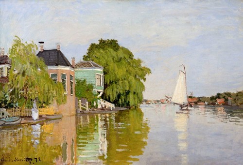 Póster impreso arte de pared pintura Claude Monet casas en el Achterzaan 1871 - Imagen 2 de 6