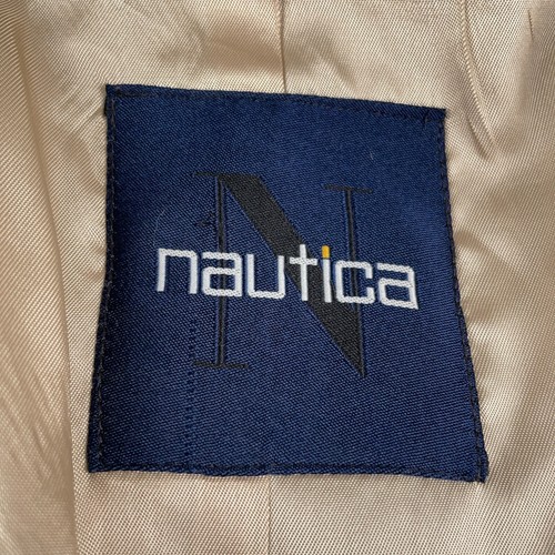 VINTAGE Nautica Blazer Mens 46L Brown Wool Herringbone Tweed Sport Coat Made USA - Picture 6 of 18
