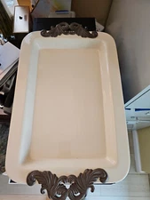 GG Collection, Acanthus 23.8″L Tray with Metal Handles