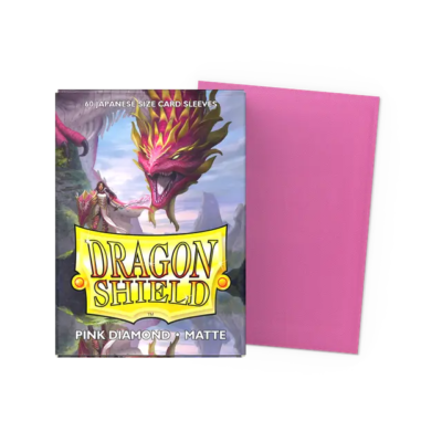 1 pack of 60 Dragon Shield Pink Diamond Matte Japanese Sized Card Sleeves