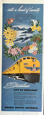 1940s Union Pacific Railroad City Of Portland Streamliner Beauty VTG Print Ad