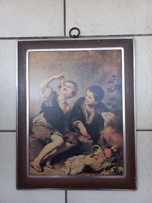 Bild Gemälde Pastetenesser Murillo 17 -Jhd Holzrahmen Kunsthaus Schaller vintage